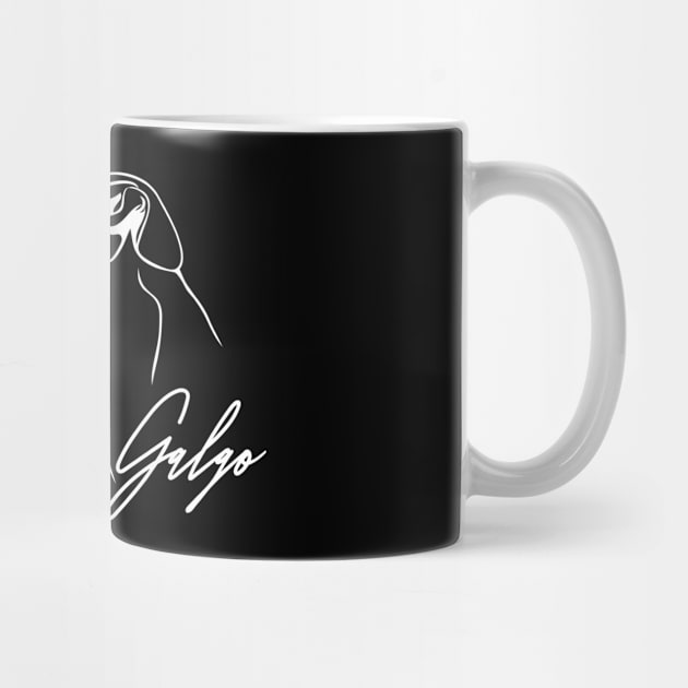 Proud Galgo profile dog lover sighthound gift by wilsigns